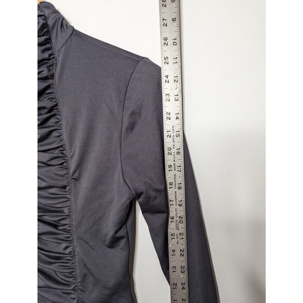 Vintage Y2K Fredericks Of Hollywood Full Zip Ruffle Top Fitted Goth Whimsigoth - Picture 8 of 11